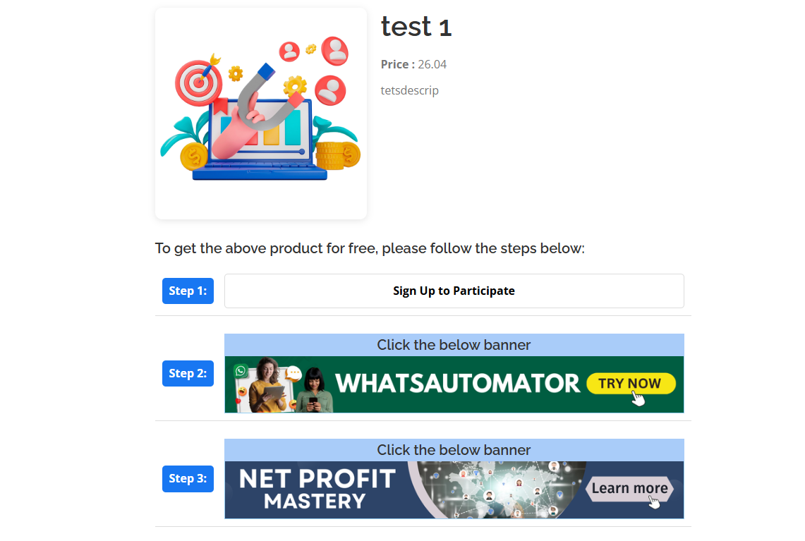 Giveaway details page without login